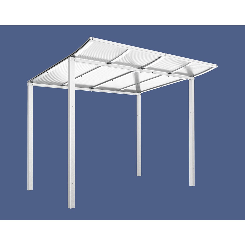 Produktabbildung: PROCITY® Fahrradüberdachung Modulo, Grundmodell, ohne Verkleidung, weiß