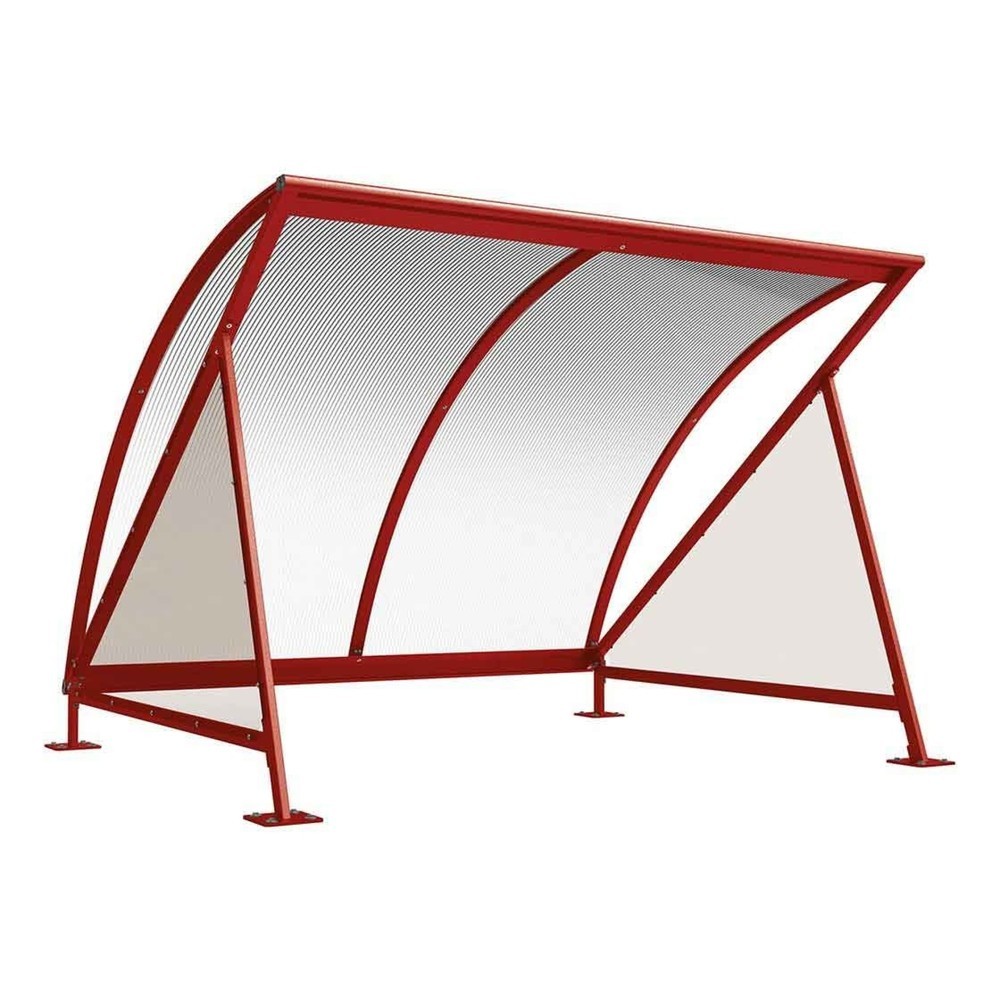 Produktabbildung: PROCITY® Halbmond-Überdachung, Grundmodell, ohne Fahrradständer, purpurrot