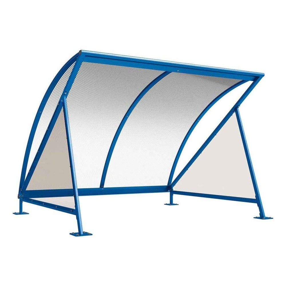 Produktabbildung: PROCITY® Halbmond-Überdachung, Grundmodell, ohne Fahrradständer, blau
