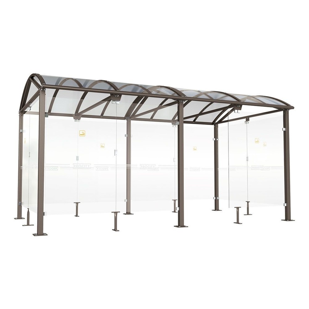 Produktabbildung: PROCITY® Raucherunterstand Klassik L, BxT 5.000 x 2.690 mm, anthrazit