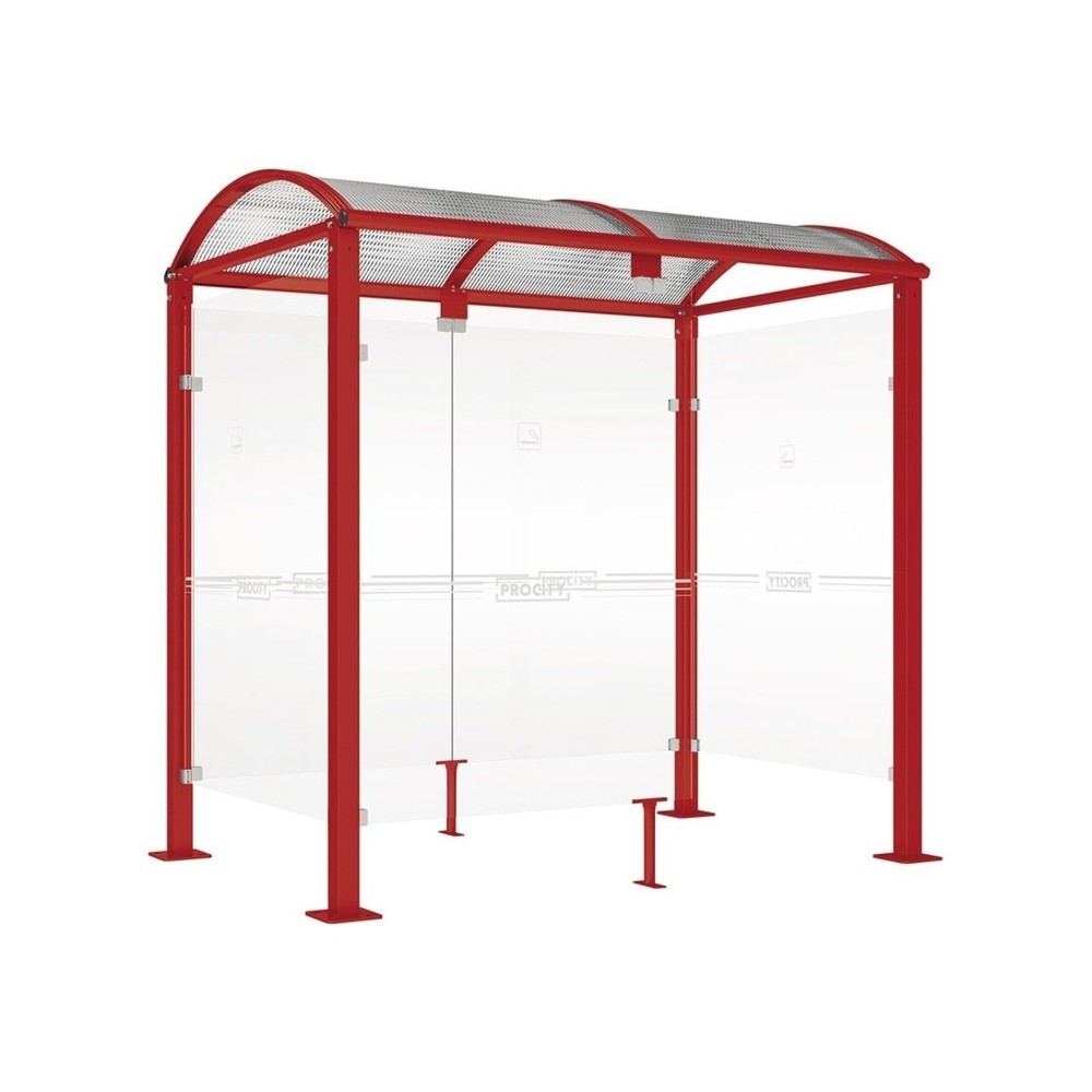 Produktabbildung: PROCITY® Raucherunterstand Klassik M, BxT 2.500 x 1.560 mm, purpurrot