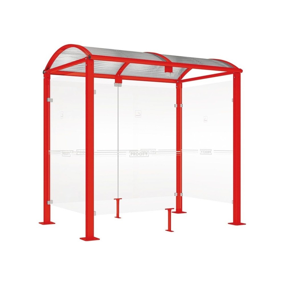 Produktabbildung: PROCITY® Raucherunterstand Klassik M, BxT 2.500 x 1.560 mm, verkehrsrot