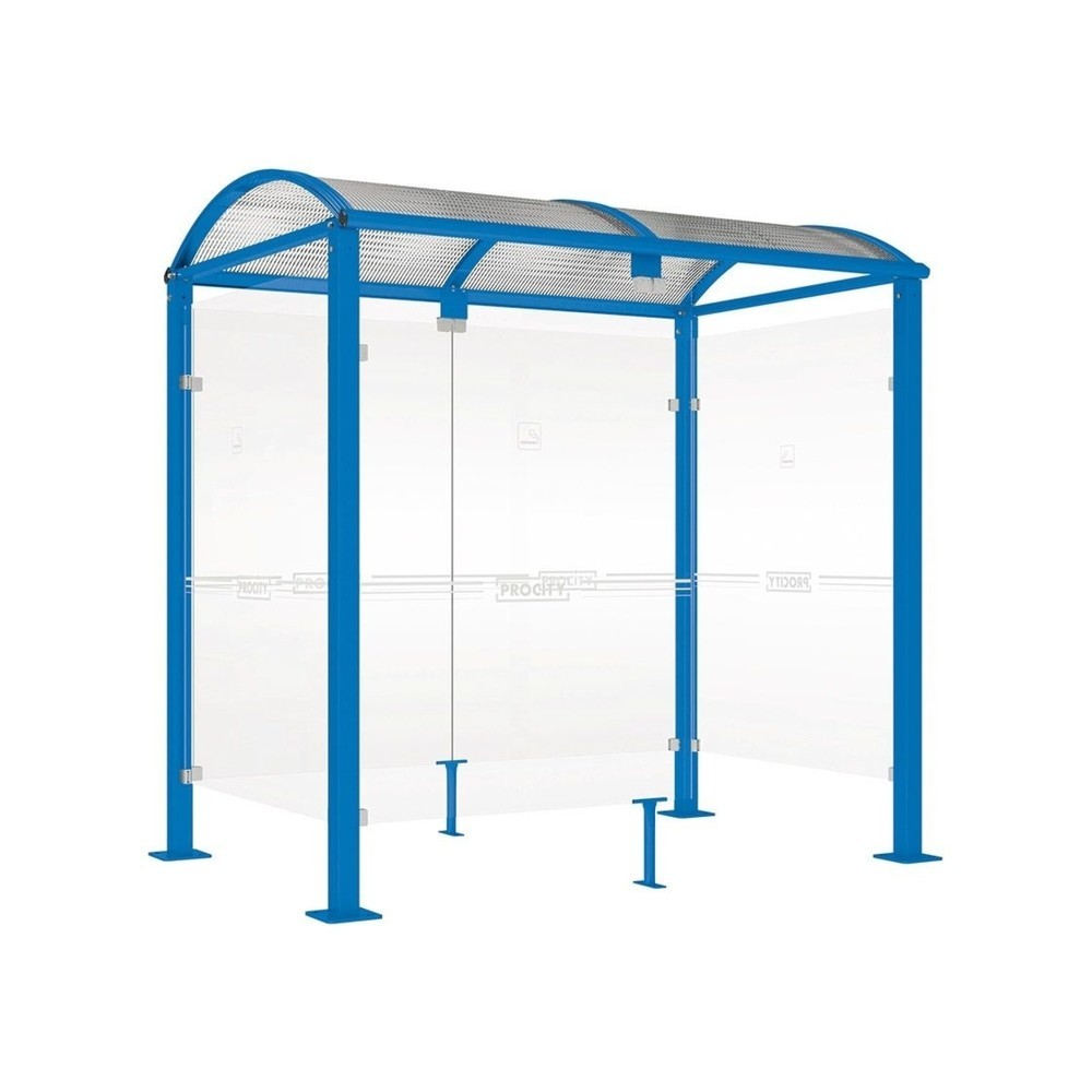 Produktabbildung: PROCITY® Raucherunterstand Klassik M, BxT 2.500 x 1.560 mm, blau