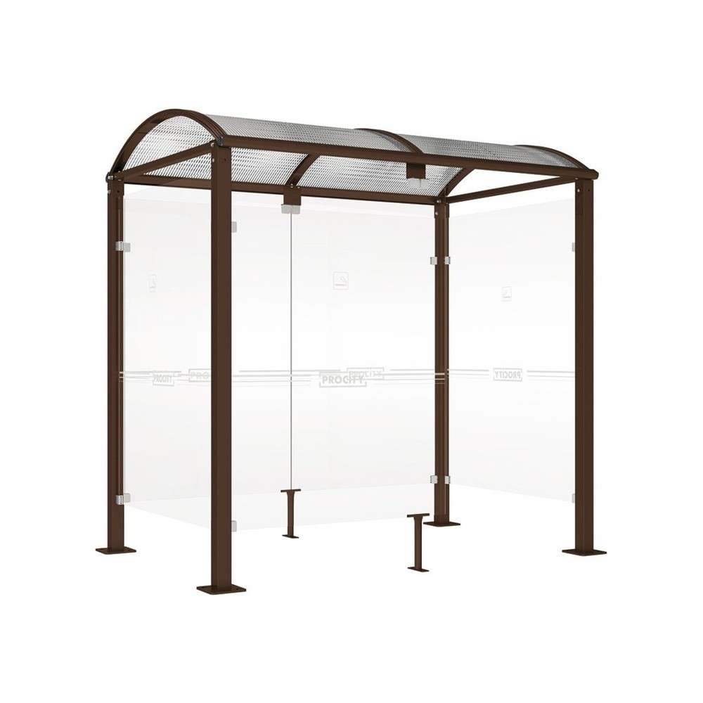 Produktabbildung: PROCITY® Raucherunterstand Klassik M, BxT 2.500 x 1.560 mm, braun