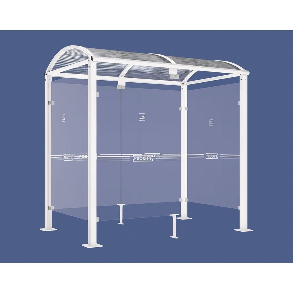 Produktabbildung: PROCITY® Raucherunterstand Klassik M, BxT 2.500 x 1.560 mm, weiß