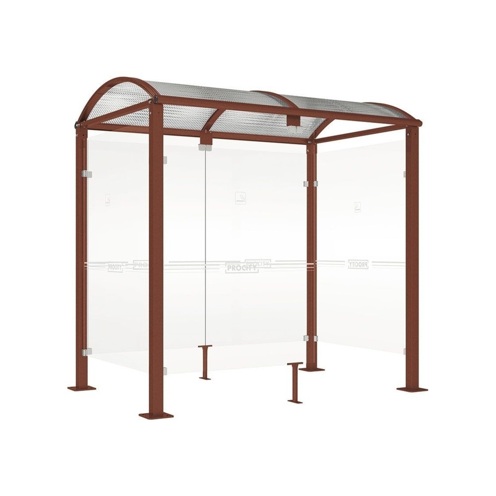 Produktabbildung: PROCITY® Raucherunterstand Klassik M, BxT 2.500 x 1.560 mm, Rost Corten Effekt