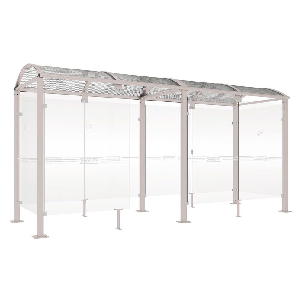 Produktabbildung: PROCITY® Raucherunterstand Klassik M, BxT 5.000 x 1.560 mm, grau