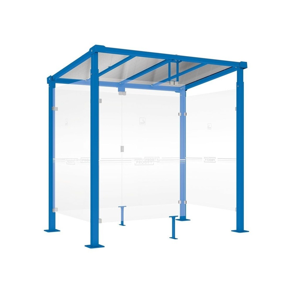 Produktabbildung: PROCITY® Raucherunterstand Milano, BxT 2.520 x 1.560 mm, blau