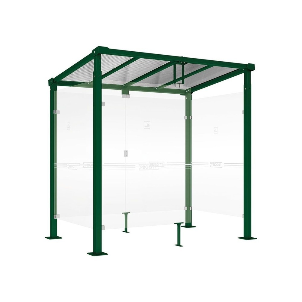 Produktabbildung: PROCITY® Raucherunterstand Milano, BxT 2.520 x 1.560 mm, moosgrün