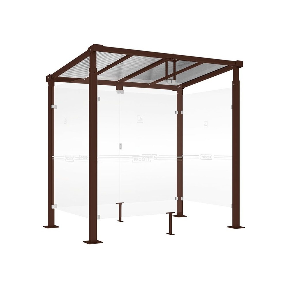 Produktabbildung: PROCITY® Raucherunterstand Milano, BxT 2.520 x 1.560 mm, braun