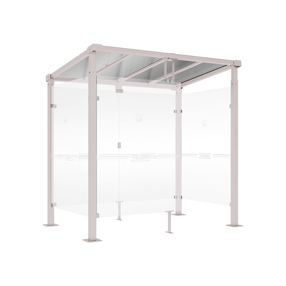 Produktabbildung: PROCITY® Raucherunterstand Milano, BxT 2.520 x 1.560 mm, grau