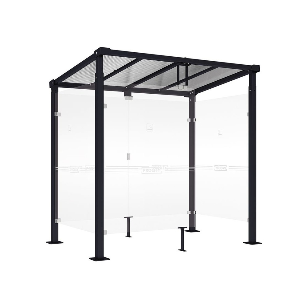 Produktabbildung: PROCITY® Raucherunterstand Milano, BxT 2.520 x 1.560 mm, schwarz