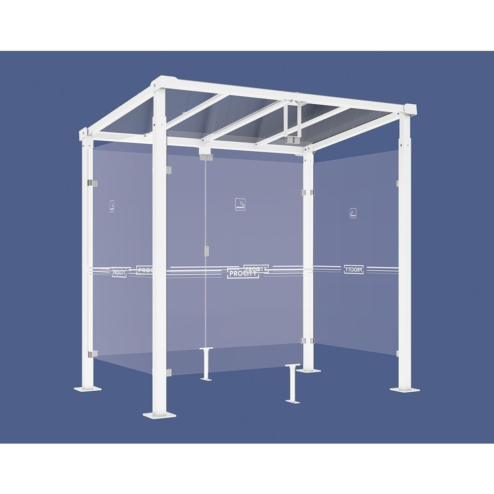 Produktabbildung: PROCITY® Raucherunterstand Milano, BxT 2.520 x 1.560 mm, weiß