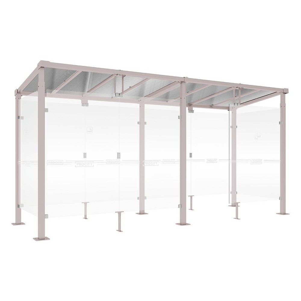 Produktabbildung: PROCITY® Raucherunterstand Milano, BxT 5.040 x 1.560 mm, grau