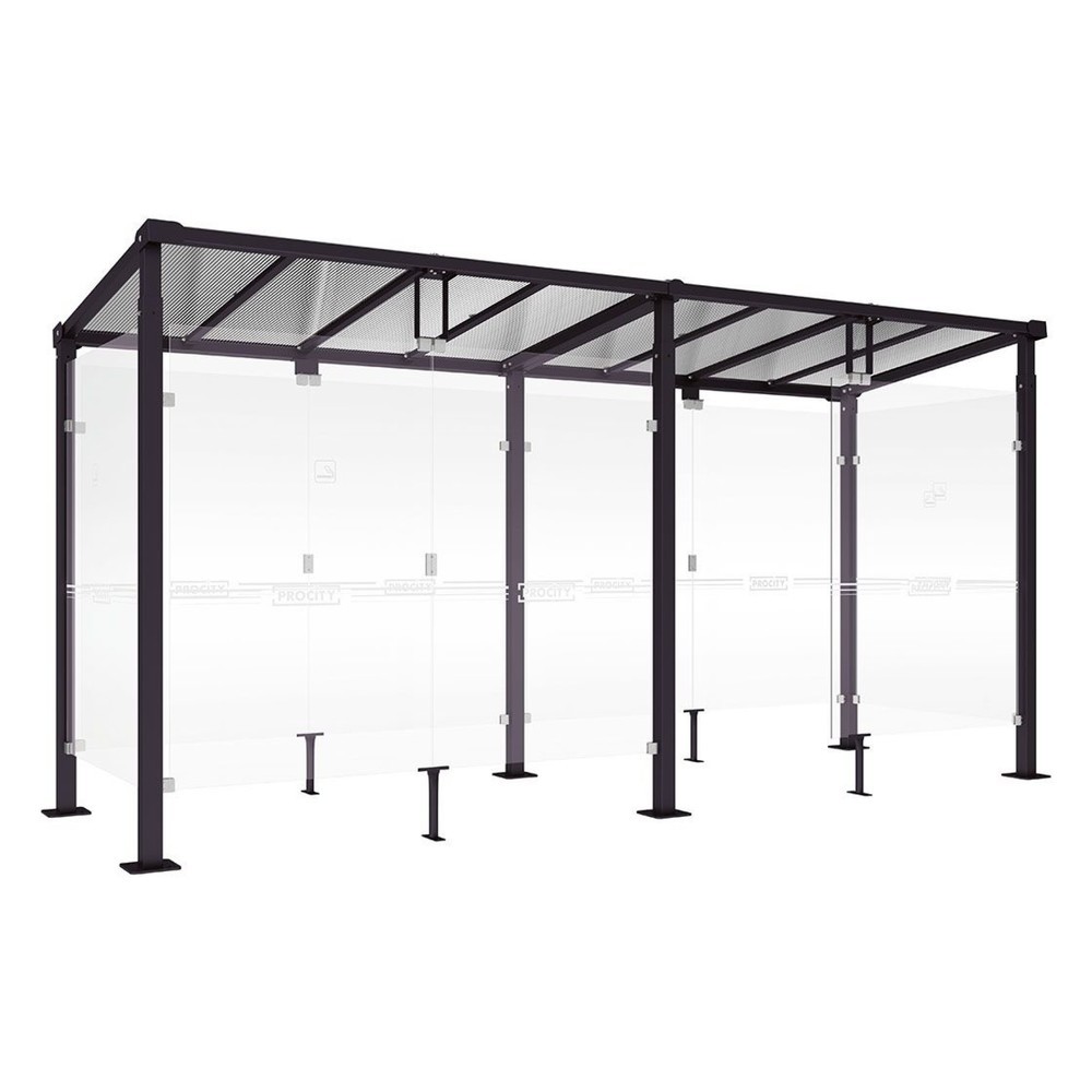 Produktabbildung: PROCITY® Raucherunterstand Milano, BxT 5.040 x 1.560 mm, schwarz