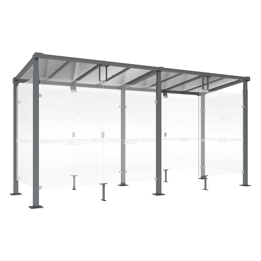Produktabbildung: PROCITY® Raucherunterstand Milano, BxT 5.040 x 1.560 mm, anthrazit