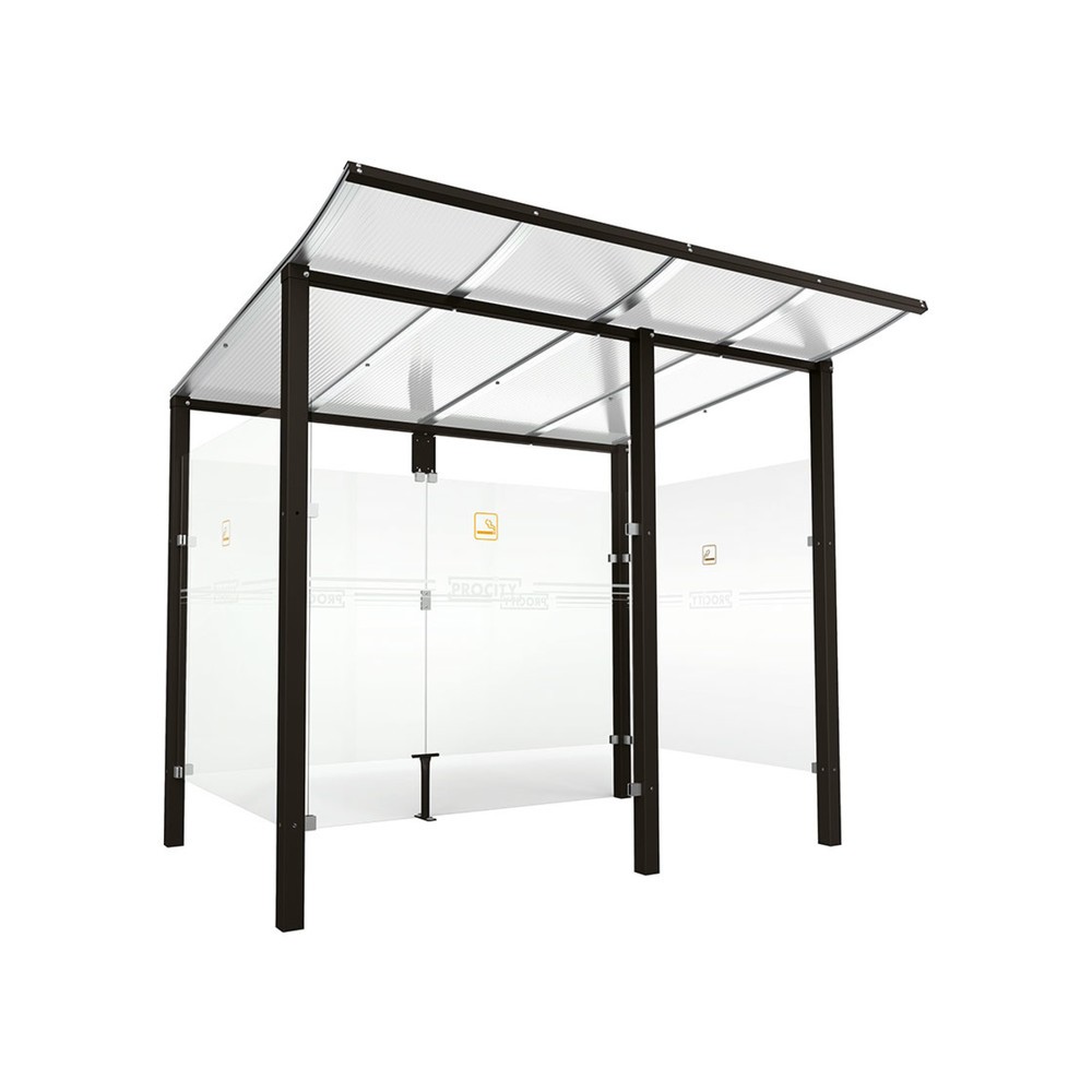 Produktabbildung: PROCITY® Raucherunterstand Modulo, mit Frontverkleidung, BxT 2.5010 x 1.990 mm, schwarz