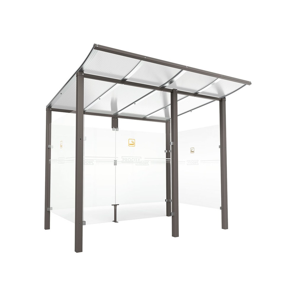 Produktabbildung: PROCITY® Raucherunterstand Modulo, mit Frontverkleidung, BxT 2.5010 x 1.990 mm, anthrazit