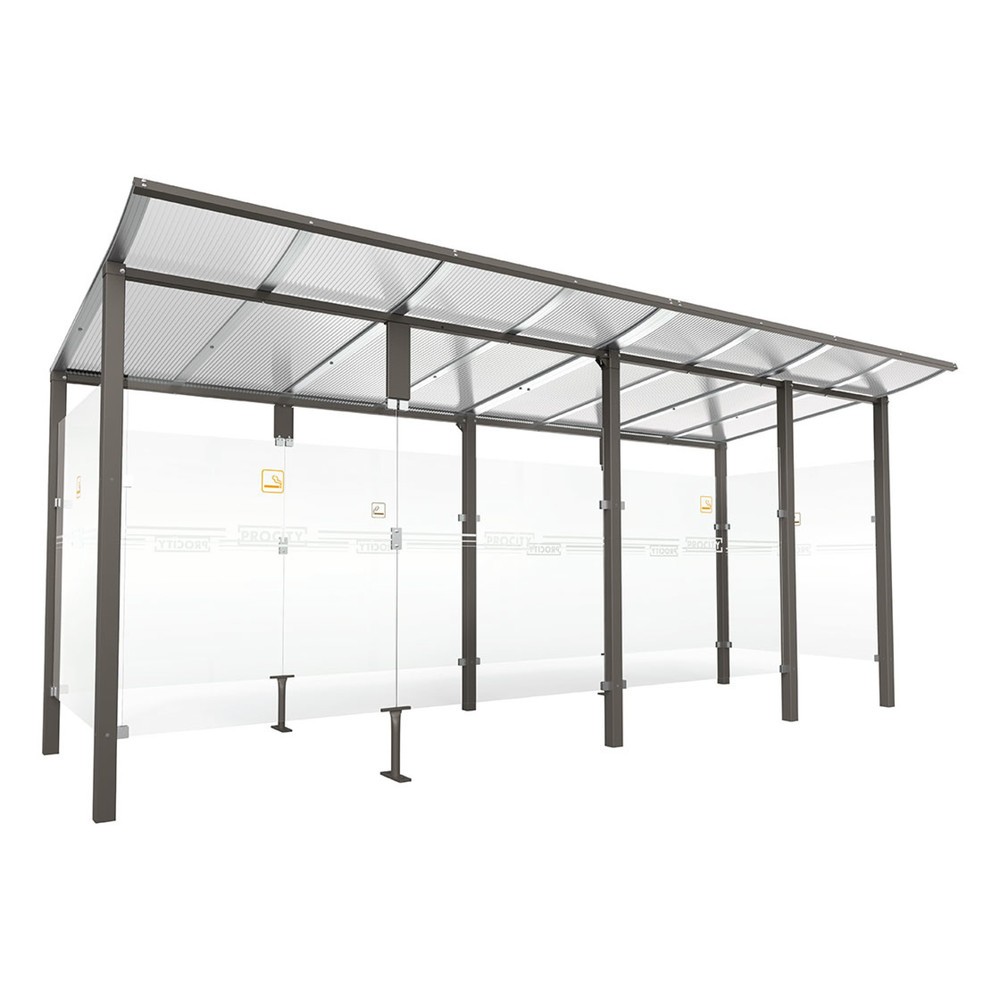 Produktabbildung: PROCITY® Raucherunterstand Modulo, mit Frontverkleidung, BxT 5.020 x 1.990 mm, anthrazit