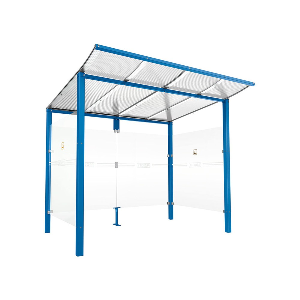 Produktabbildung: PROCITY® Raucherunterstand Modulo, ohne Frontverkleidung, BxT 2.5010 x 1.990 mm, blau