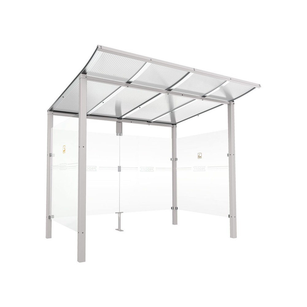 Produktabbildung: PROCITY® Raucherunterstand Modulo, ohne Frontverkleidung, BxT 2.5010 x 1.990 mm, grau