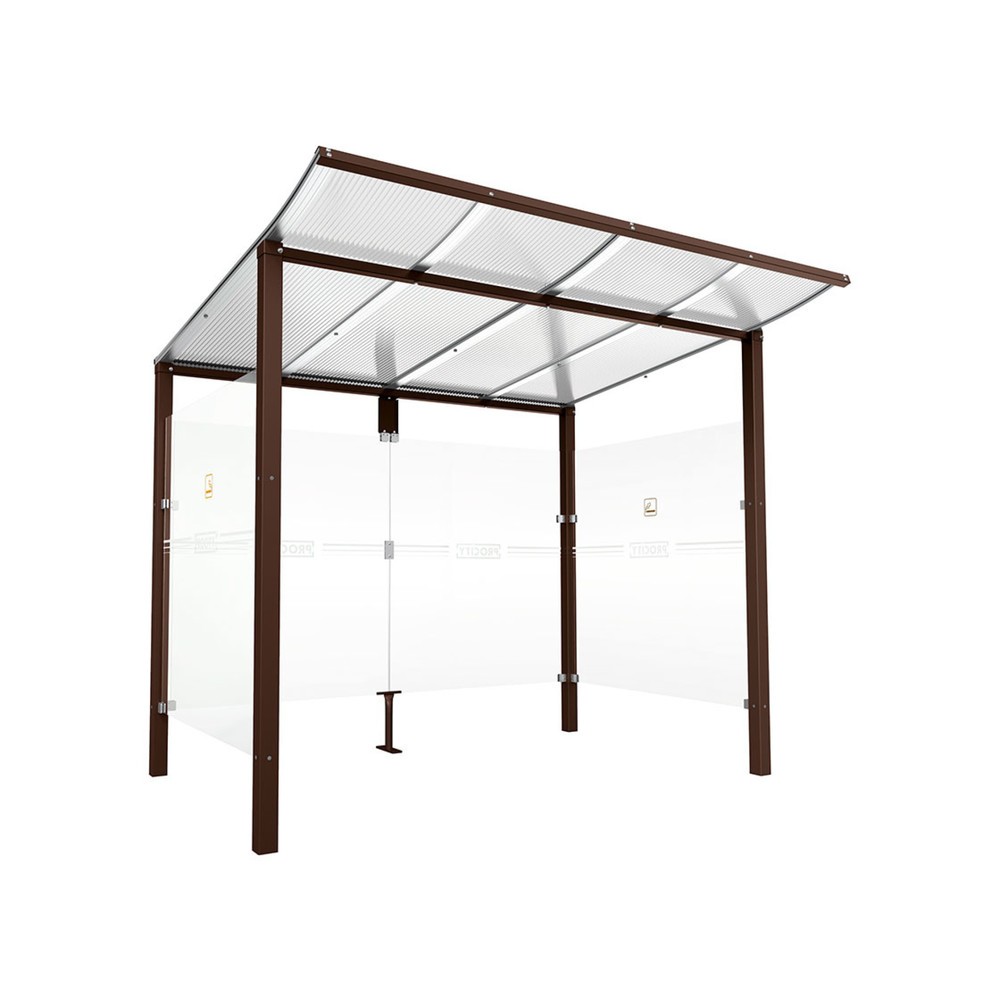 Produktabbildung: PROCITY® Raucherunterstand Modulo, ohne Frontverkleidung, BxT 2.5010 x 1.990 mm, braun