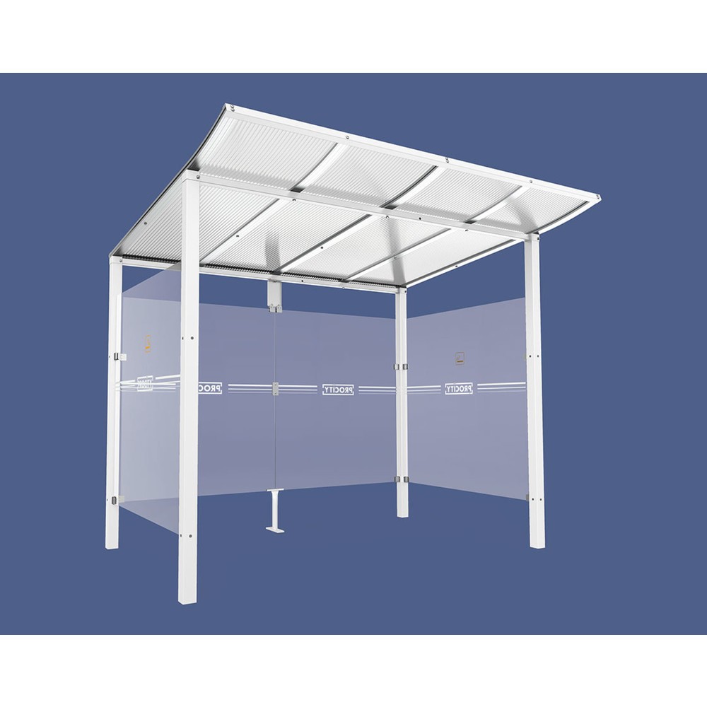 Produktabbildung: PROCITY® Raucherunterstand Modulo, ohne Frontverkleidung, BxT 2.5010 x 1.990 mm, weiß