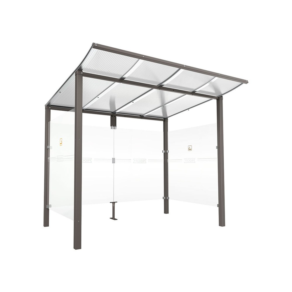 Produktabbildung: PROCITY® Raucherunterstand Modulo, ohne Frontverkleidung, BxT 2.5010 x 1.990 mm, anthrazit