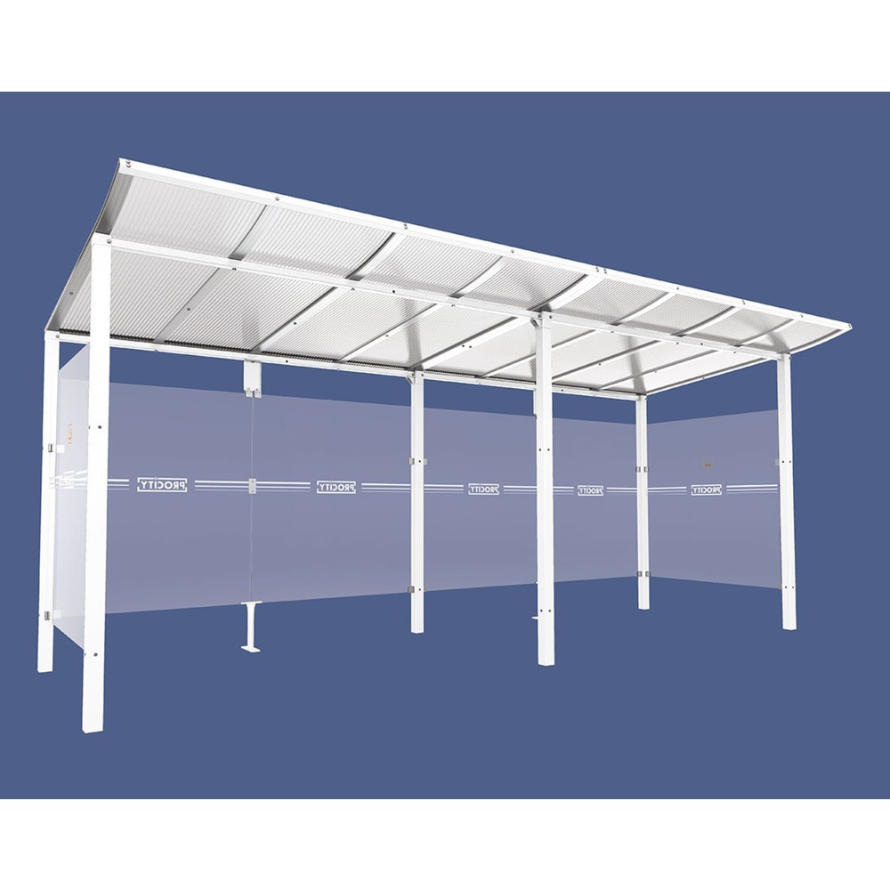 Produktabbildung: PROCITY® Raucherunterstand Modulo, ohne Frontverkleidung, BxT 5.020 x 1.990 mm, weiß