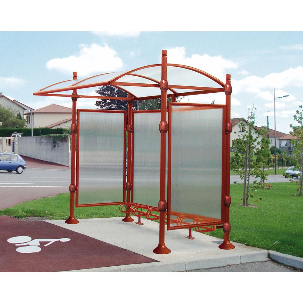 Produktabbildung Nr. 3: PROCITY® Überdachung Province City, All-In-One, Fahrradständer 6 Plätze, mit Rückwand und Seitenverkleidungen, anthrazit