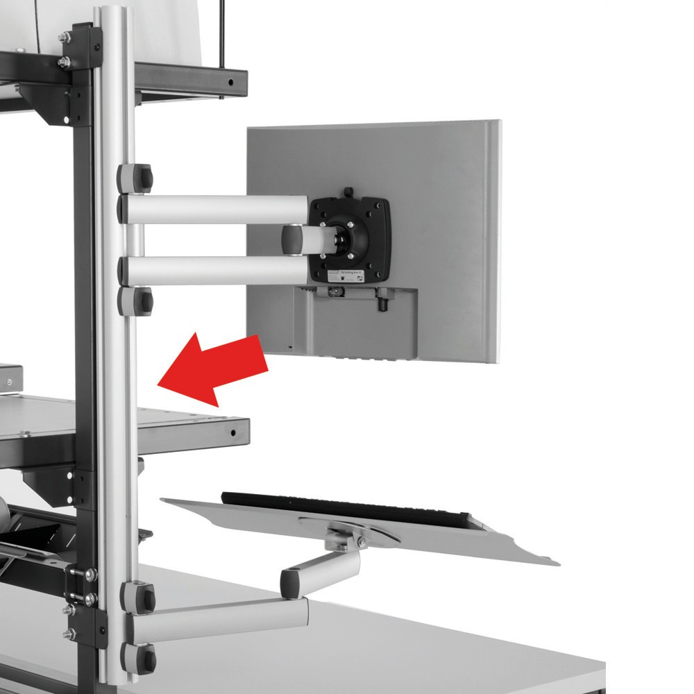 Produktabbildung: Profilleiste für EDV-Gelenkarme, für Rocholz Packstisch-System, HxBxT 750 x 51 x 40 mm