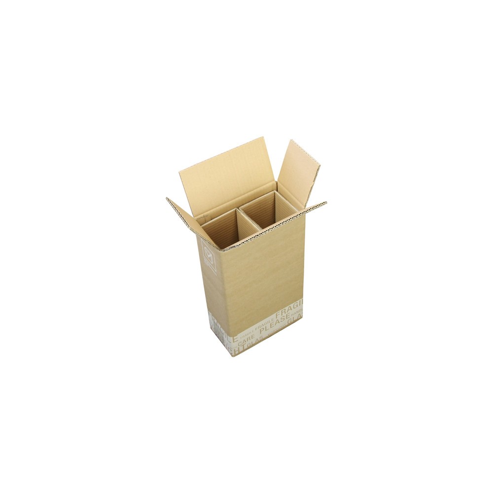 Produktabbildung Nr. 2: PTZ-Flaschenkarton 2-wellig, 205 x 105 x 400 mm ( L x B x H ), braun, postgepr.