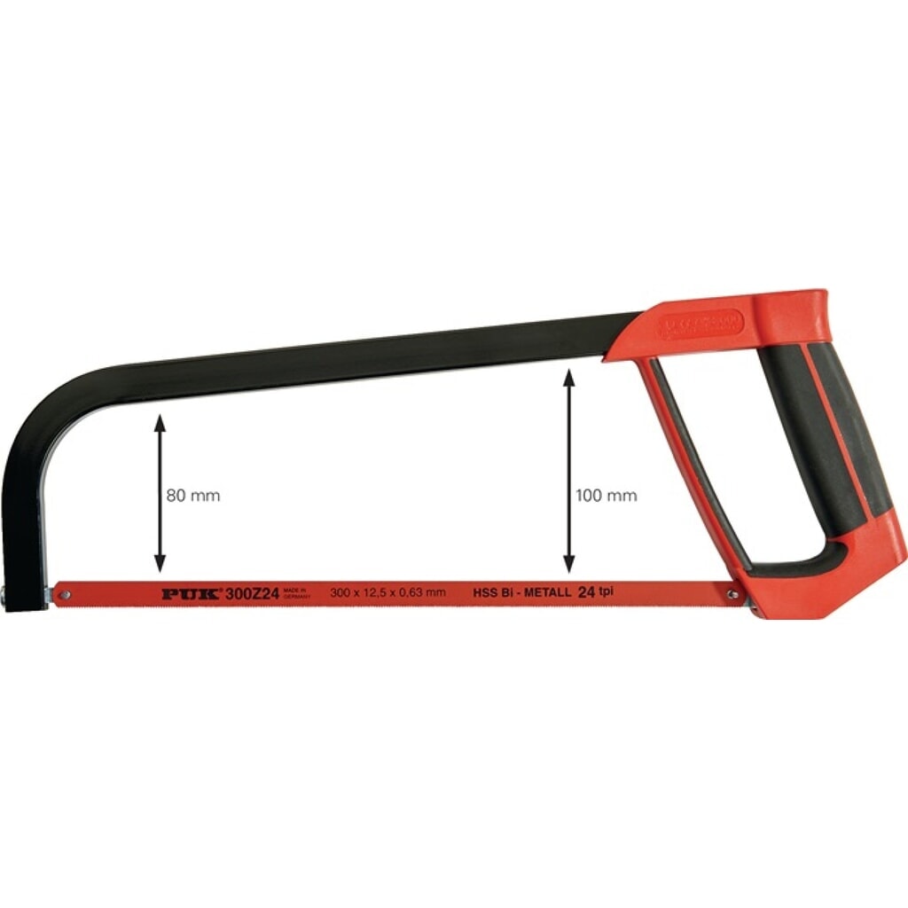 PUK Metallsägebogen B32100 Blatt-L.300mm 24 Z./Zoll D-Komfortgriff Produktabbildung: PUK Metallsägebogen B32100 Blatt-L.300mm 24 Z./Zoll D-Komfortgriff