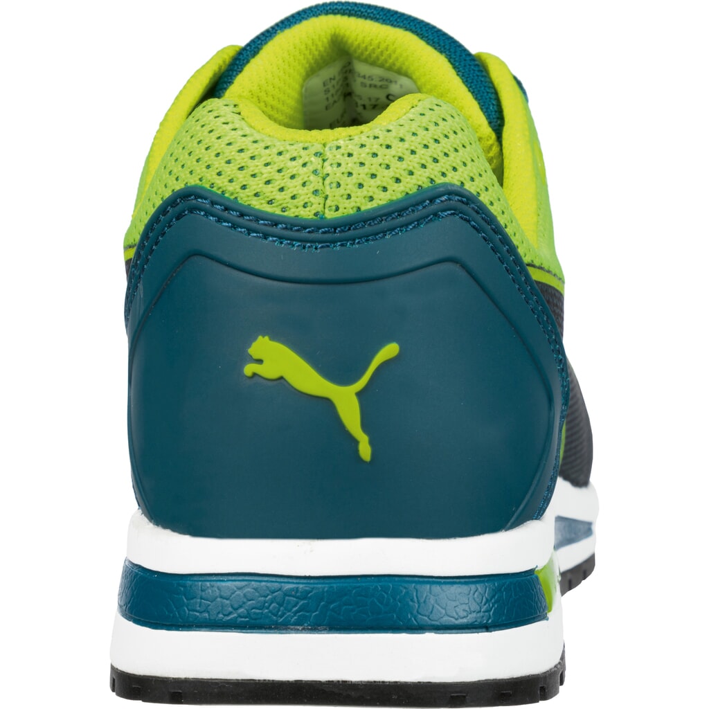 PUMA® Sicherheitshalbschuh Elevate Knit GREEN LOW S1P ESD HRO SRC Größe 39, blau/grün Produktabbildung Nr. 2: PUMA® Sicherheitshalbschuh Elevate Knit GREEN LOW S1P ESD HRO SRC Größe 39, blau/grün