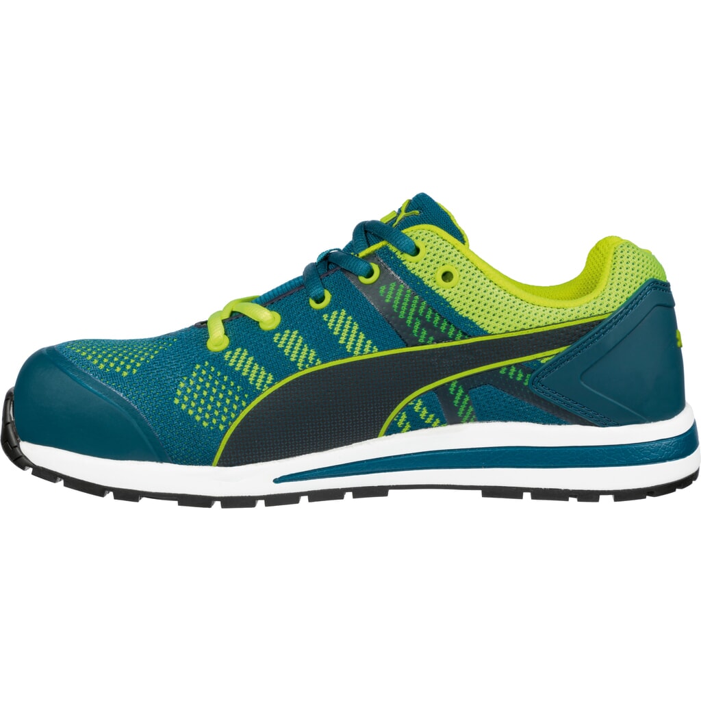 PUMA® Sicherheitshalbschuh Elevate Knit GREEN LOW S1P ESD HRO SRC Größe 39, blau/grün Produktabbildung Nr. 3: PUMA® Sicherheitshalbschuh Elevate Knit GREEN LOW S1P ESD HRO SRC Größe 39, blau/grün