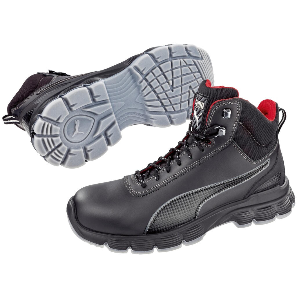PUMA® Sicherheitsstiefel CONDOR BLACK MID S3 ESD SRC Größe 39, schwarz/grau Produktabbildung Nr. 4: PUMA® Sicherheitsstiefel CONDOR BLACK MID S3 ESD SRC Größe 39, schwarz/grau