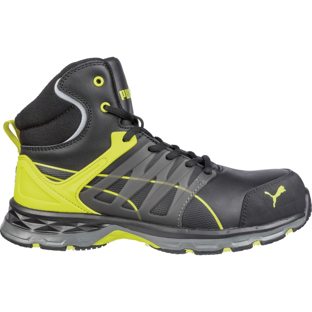 PUMA® Sicherheitsstiefel Velocity 2.0 YELLOW MID S3 ESD HRO SRC Größe 40, schwarz/gelb Produktabbildung Nr. 1: PUMA® Sicherheitsstiefel Velocity 2.0 YELLOW MID S3 ESD HRO SRC Größe 40, schwarz/gelb