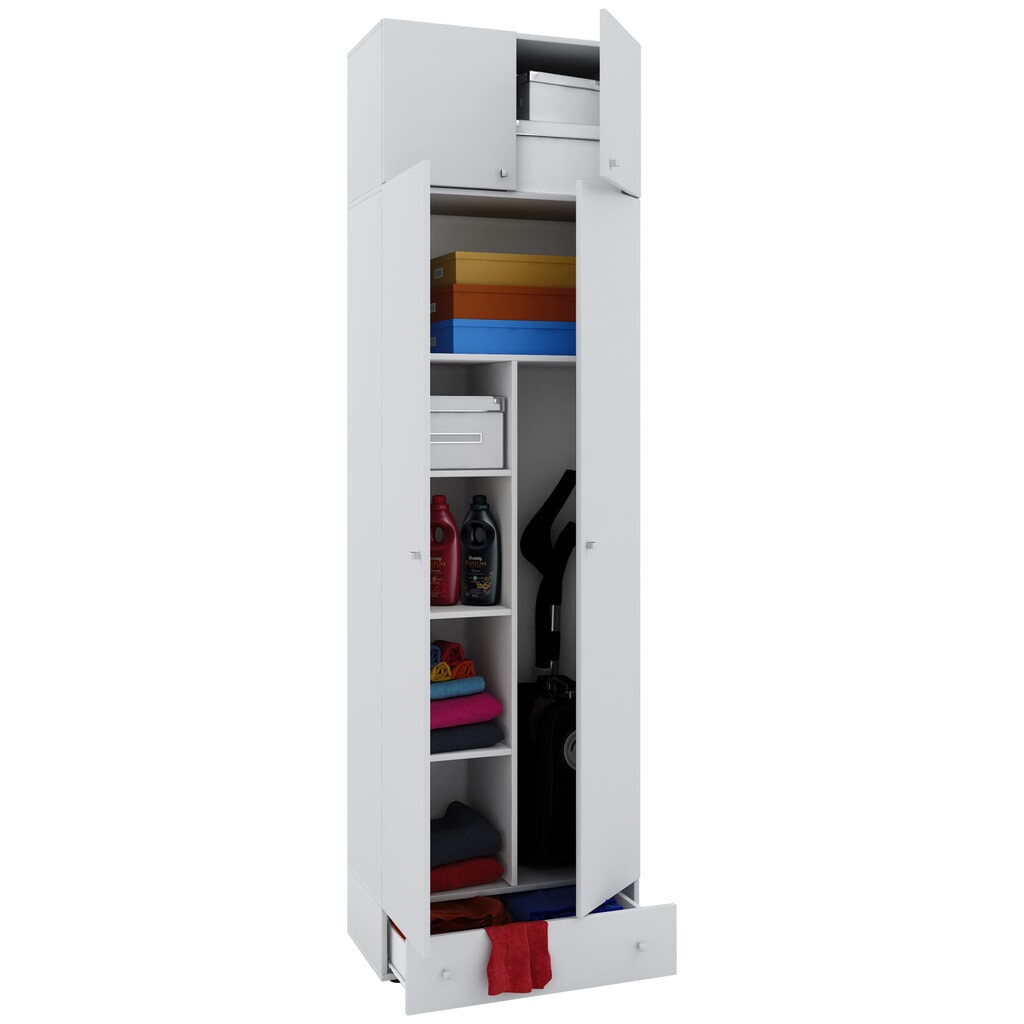 Putzmittelschrank Vandol II mit Türen, Aufsatz und Schublade