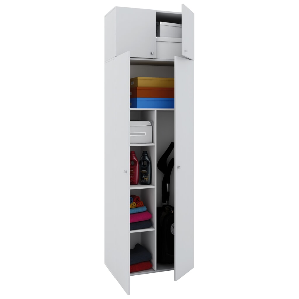 Putzmittelschrank Vandol II mit Türen und Aufsatz