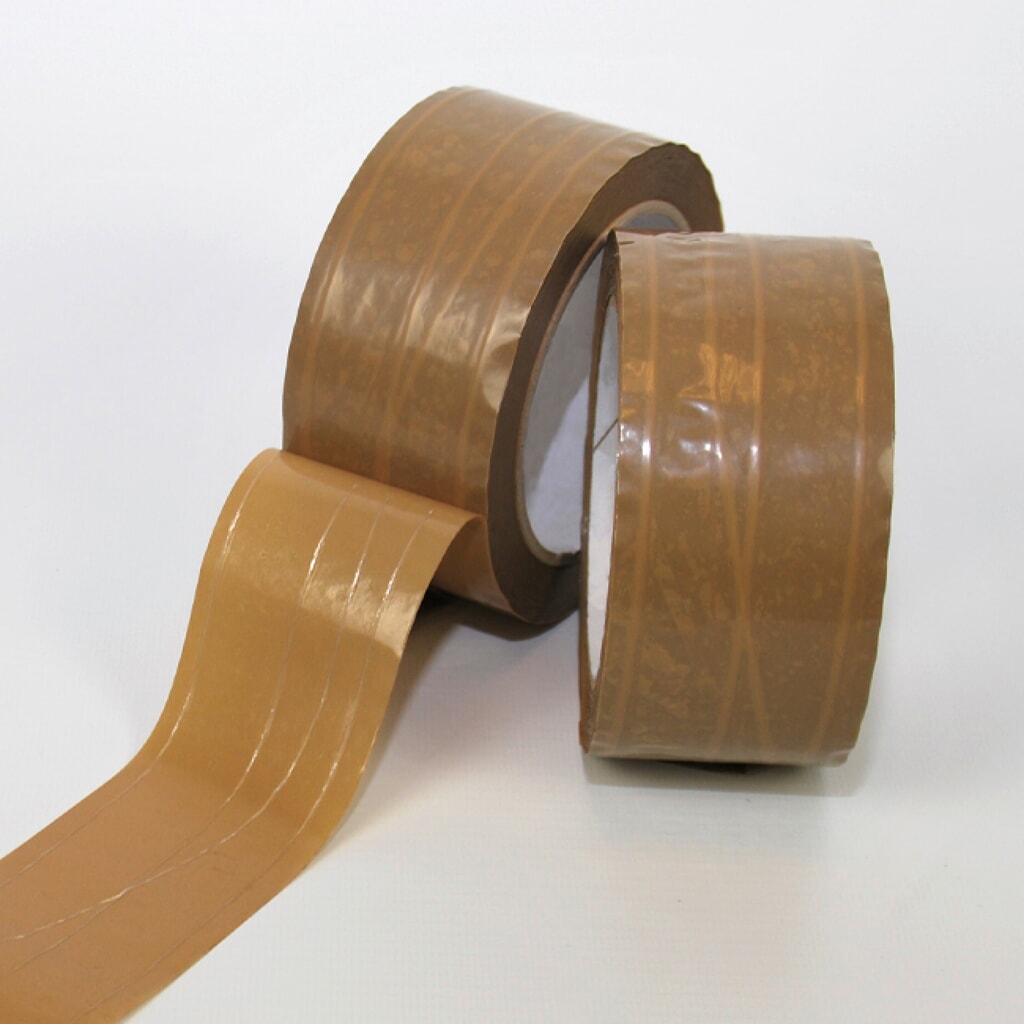PVC-Klebeband, BxL 50 mm x 66 lfm, braun, 36 Stk/VE, verstärkt mit 3 Längsfäden und 1 Sinusfaden Produktabbildung Nr. 1: PVC-Klebeband, BxL 50 mm x 66 lfm, braun, 36 Stk/VE, verstärkt mit 3 Längsfäden und 1 Sinusfaden