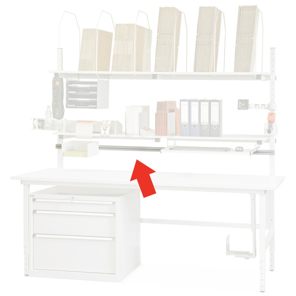 Produktabbildung: Querträger für Packtischstation, BxT 1.855 x 40 mm, anthrazit