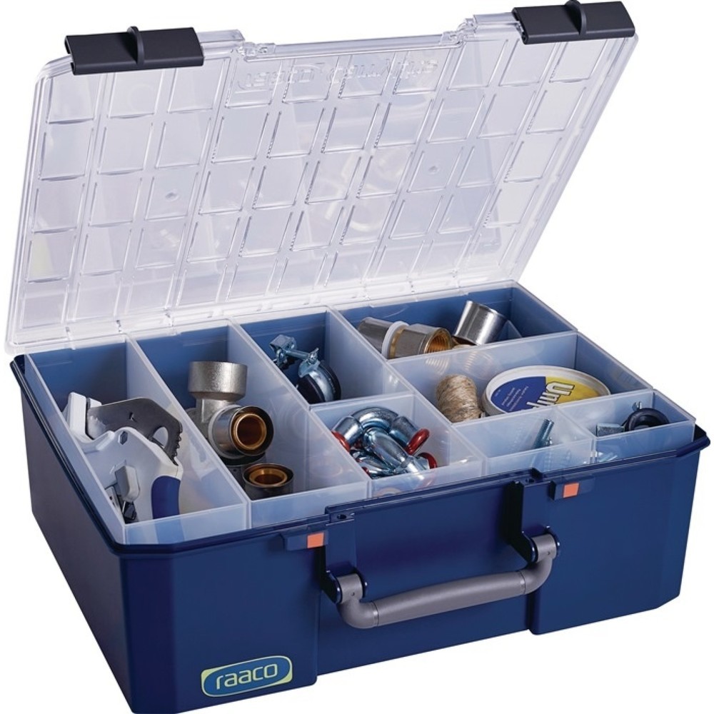 raaco Sortimentskasten CarryLite 150, B413xT330xH147mm, 8 Fächer Produktabbildung: raaco Sortimentskasten CarryLite 150, B413xT330xH147mm, 8 Fächer