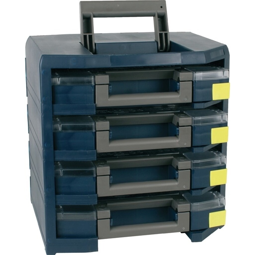 raaco Sortimentskastentresor boxxser, 4 Fächer mit 4 Sortimentskästen, B347xT342xH305mm, Polypropylen Produktabbildung: raaco Sortimentskastentresor boxxser, 4 Fächer mit 4 Sortimentskästen, B347xT342xH305mm, Polypropylen