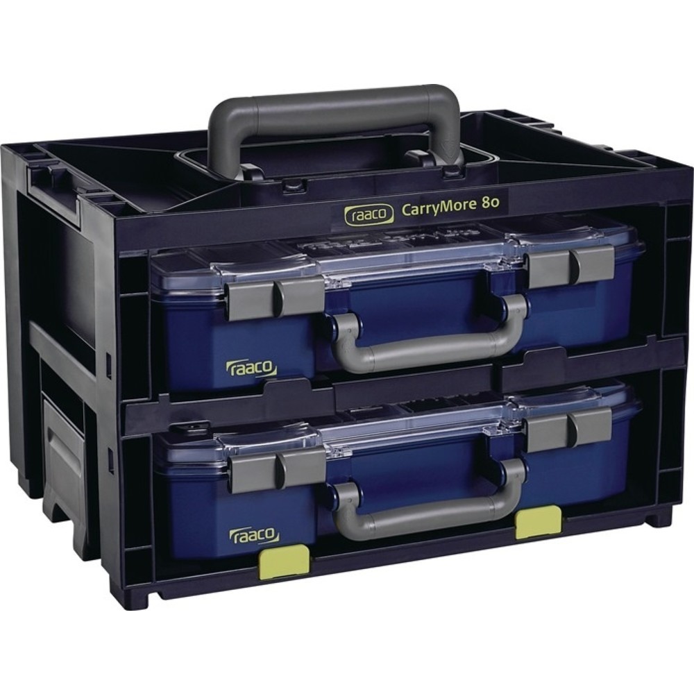 Produktabbildung: raaco Sortimentskastentresor CarryLite 80, B386xT278xH241mm, 9 je Koffer