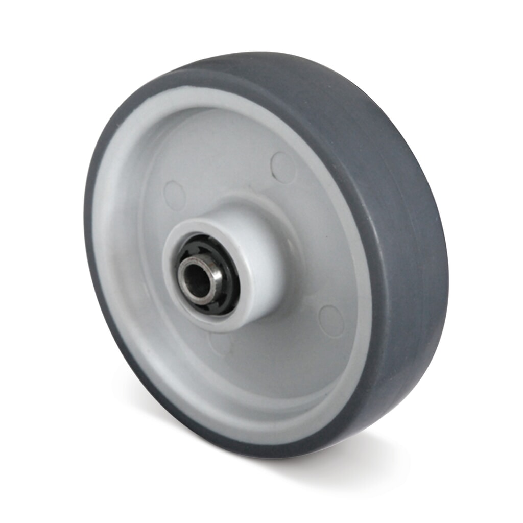 TPE-Rad Basic, PP-Felge, spurlos, ØxB 100 x 32 mm, TK 90 kg Produktabbildung: TPE-Rad Basic, PP-Felge, spurlos, ØxB 100 x 32 mm, TK 90 kg