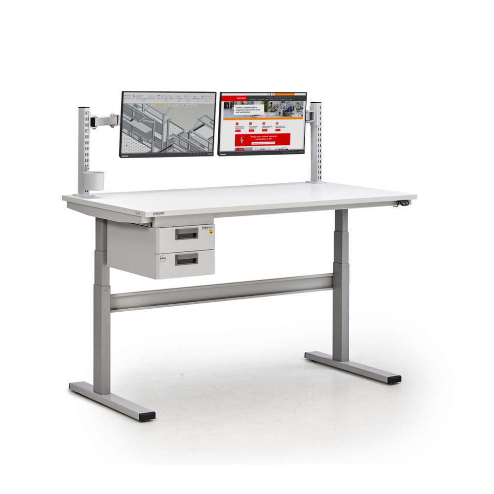 Produktabbildung Nr. 2: Rasterrohre für TRESTON TED-Arbeitstisch, mit Flansch, Höhe 400 mm, 2 Stk/VE