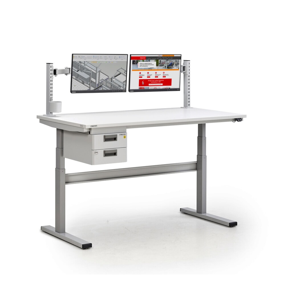 Rasterrohre für TRESTON TED-Arbeitstisch, mit Flansch, Höhe 790 mm, 2 Stk/VE Produktabbildung Nr. 6: Rasterrohre für TRESTON TED-Arbeitstisch, mit Flansch, Höhe 790 mm, 2 Stk/VE