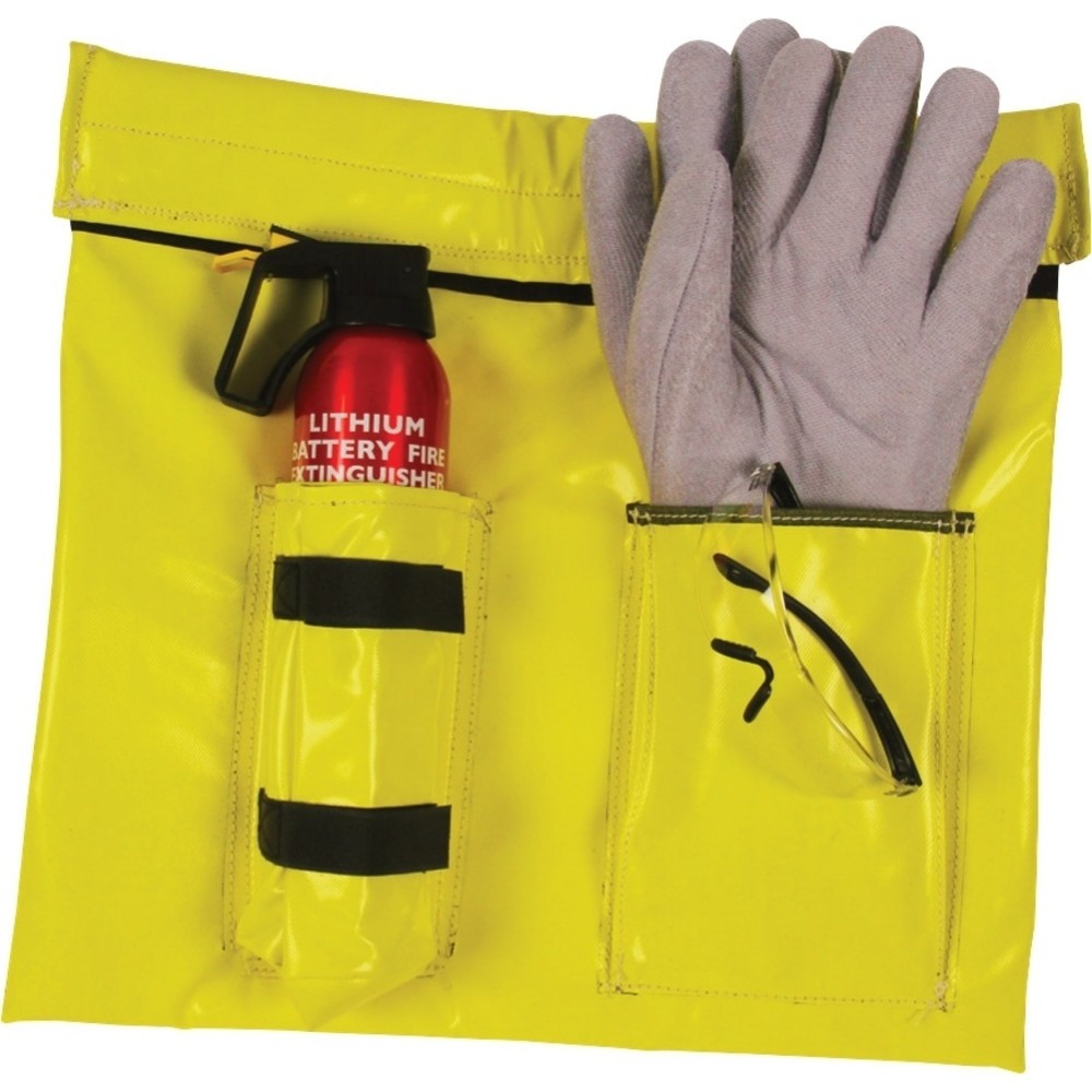 Produktabbildung: RathoLith® Transport- und Löschtasche Notfall-Set S, Sicherheitshandschuhe, Schutzbrille u. Feuerlöscher 0,5 l