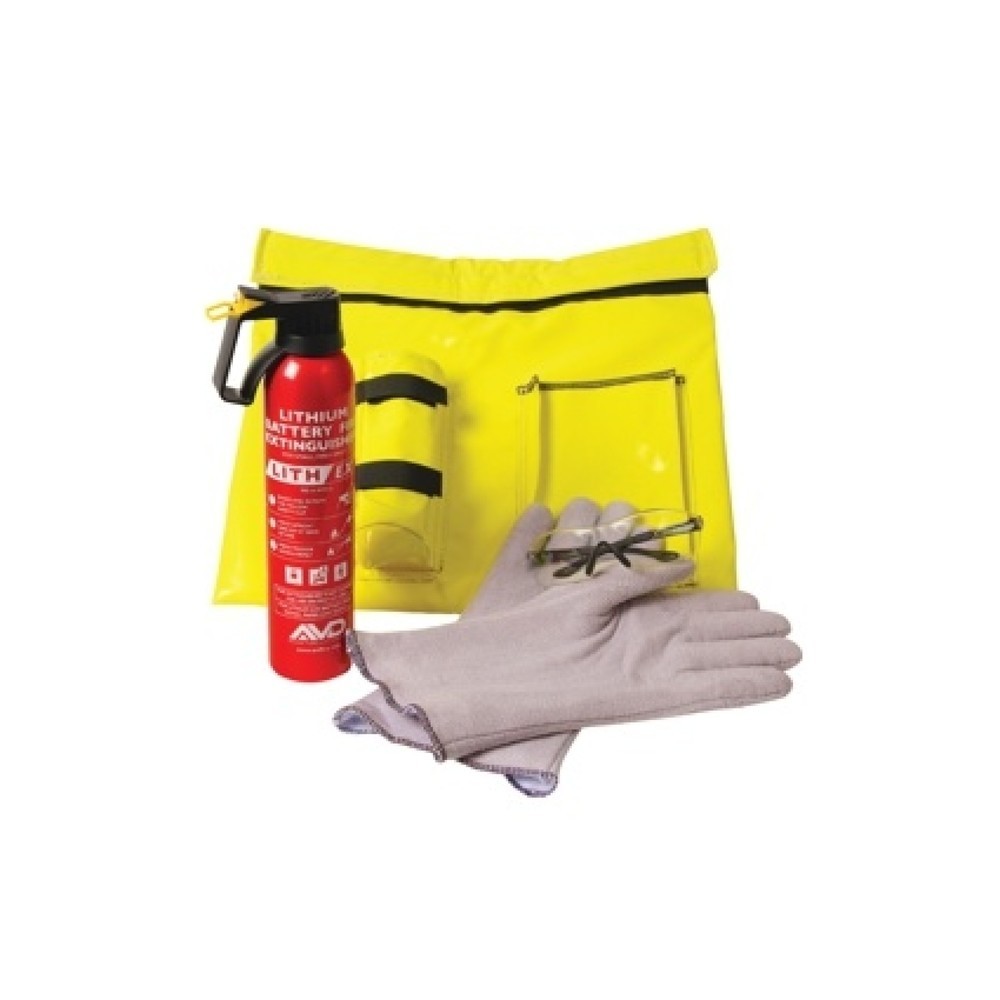 Produktabbildung Nr. 6: RathoLith® Transport- und Löschtasche Notfall-Set S, Sicherheitshandschuhe, Schutzbrille u. Feuerlöscher 0,5 l