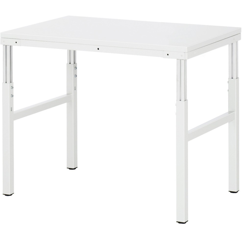 Produktabbildung: RAU Arbeitstisch Serie E, HxBxT 650-1.000 x 1.000 x 700 mm, Arbeitsplatte EGB-Melamin-Belag